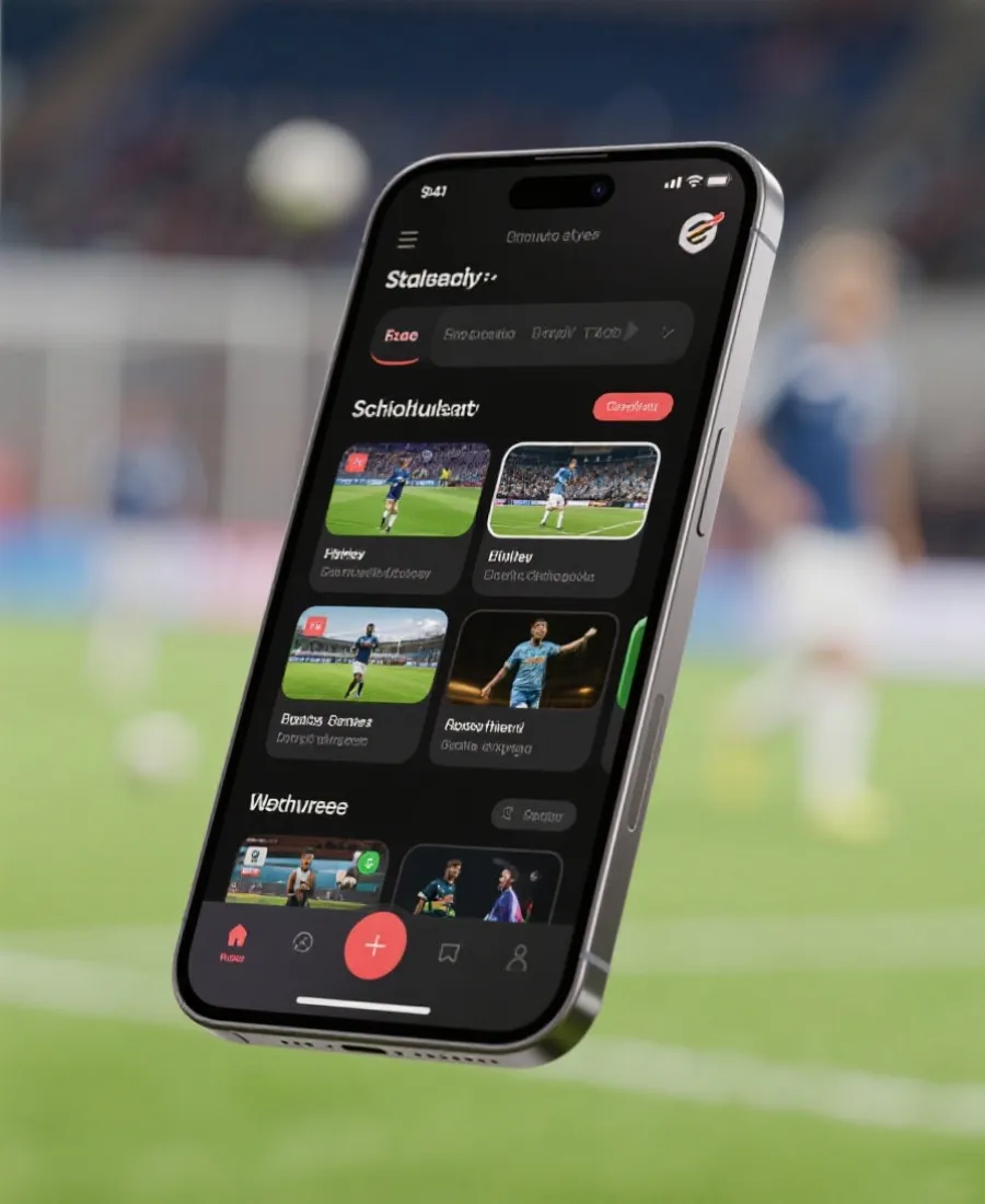 手機觀看賽程與直播示意